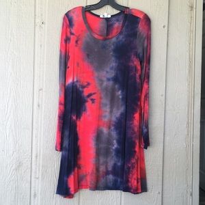 Navy, Gray, Red Swing Top